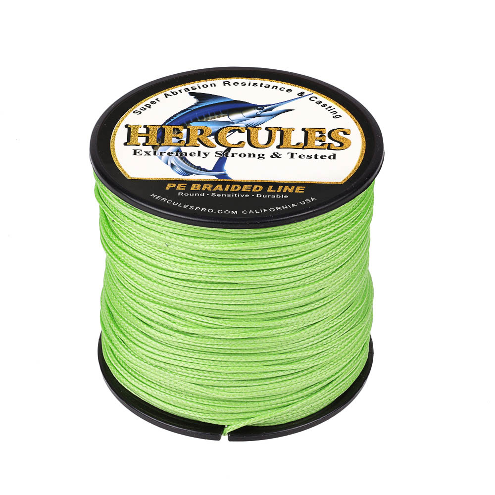 100M 109Yds Fluorescent Green 10lb-300lb HERCULES PE Braided Fishing Line 8 Strands HERCULES