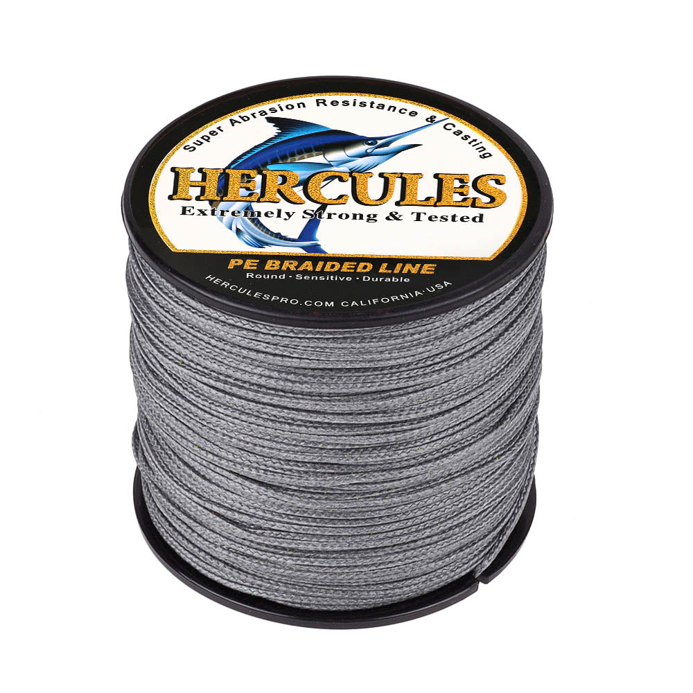 100M 109Yds Grey 10lb-300lb HERCULES PE Braided Fishing Line 8 Strands HERCULES