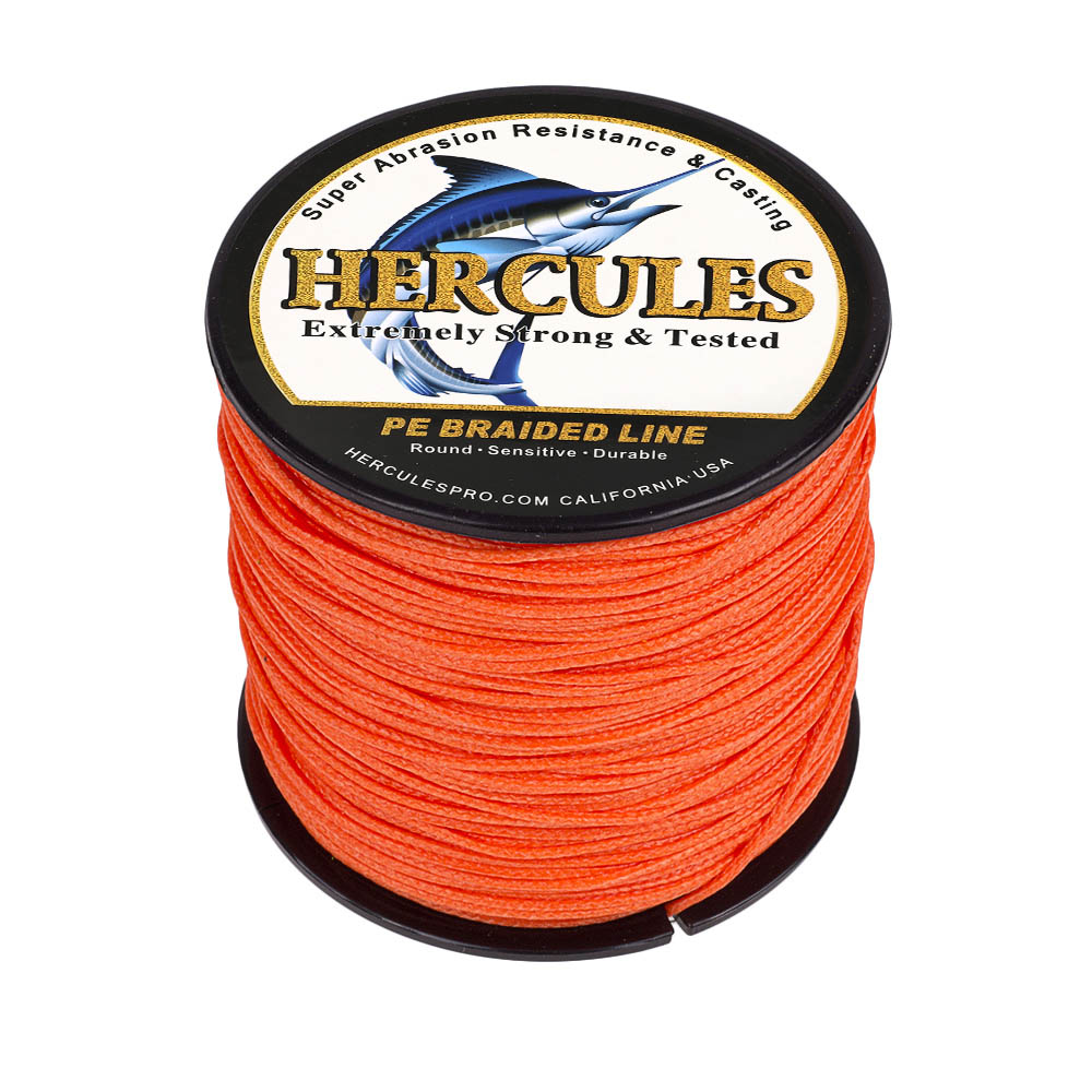 100M 109Yds Orange 10lb-300lb HERCULES PE braid Fishing Line 8 Strands HERCULES