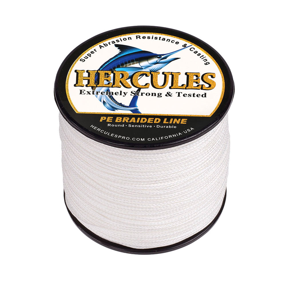 100M 109Yds White 10lb-300lb HERCULES PE Braided Fishing Line 8 Strands HERCULES