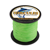 100M 109Yds Fluorescent Green 10lb-300lb HERCULES PE Braided Fishing Line 8 Strands HERCULES
