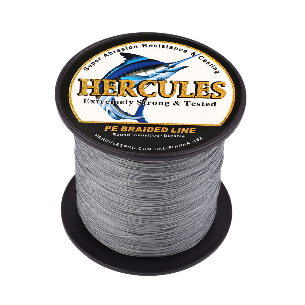 100M 109Yds Grey 10lb-300lb HERCULES PE Braided Fishing Line 8 Strands HERCULES