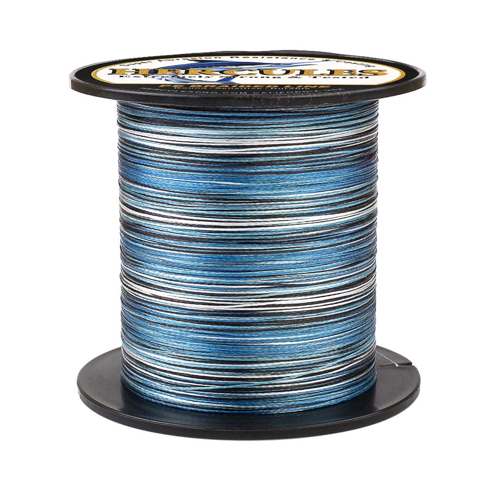 100M 109Yds Camo Blue HERCULES 4 Strands 6lbs-100lbs PE Dyneema braid Fishing Line blue camouflage braided Line HERCULES