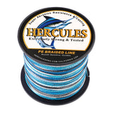 100M 109Yds Camo Blue HERCULES 4 Strands 6lbs-100lbs PE Dyneema braid Fishing Line blue camouflage braided Line HERCULES
