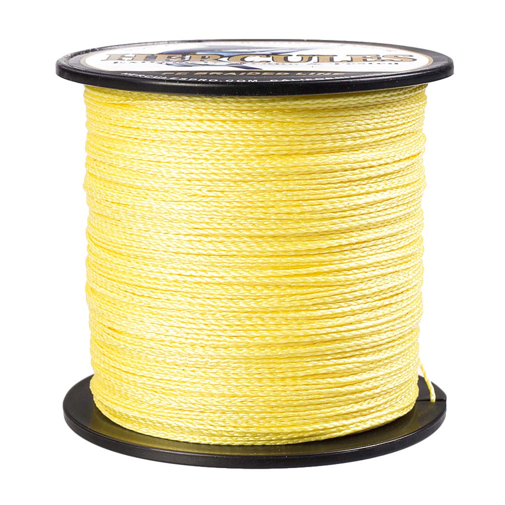 100M 109Yds Yellow 6lb-100lb HERCULES PE Braided Fishing Line 4 Strands HERCULES