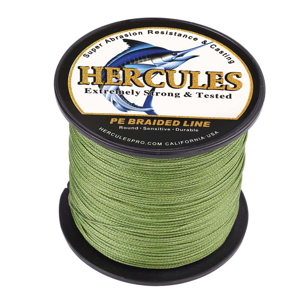 100M 109Yds Army Green 10lb-300lb HERCULES PE braid Fishing Line 8 Strands HERCULES