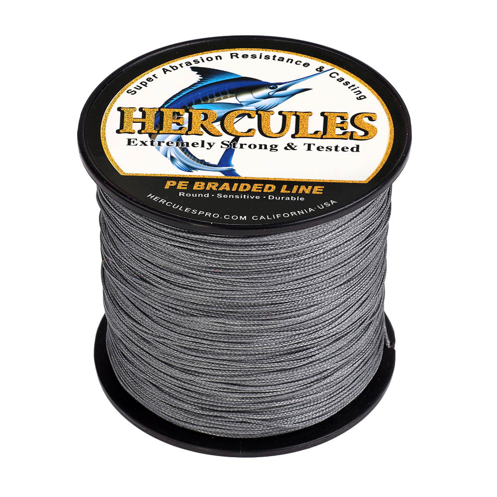 100M 109Yds Grey 10lb-300lb HERCULES PE Braided Fishing Line 8 Strands HERCULES