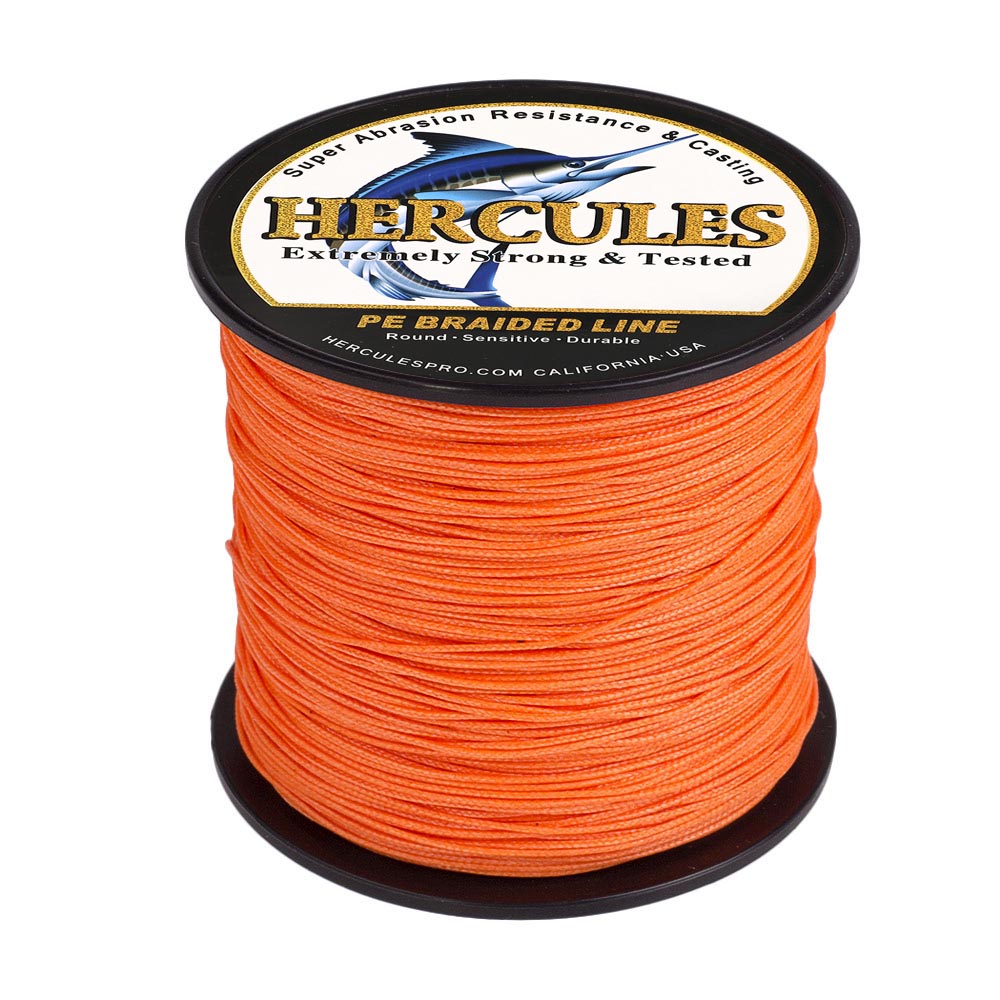 100M 109Yds Orange 10lb-300lb HERCULES PE braid Fishing Line 8 Strands HERCULES