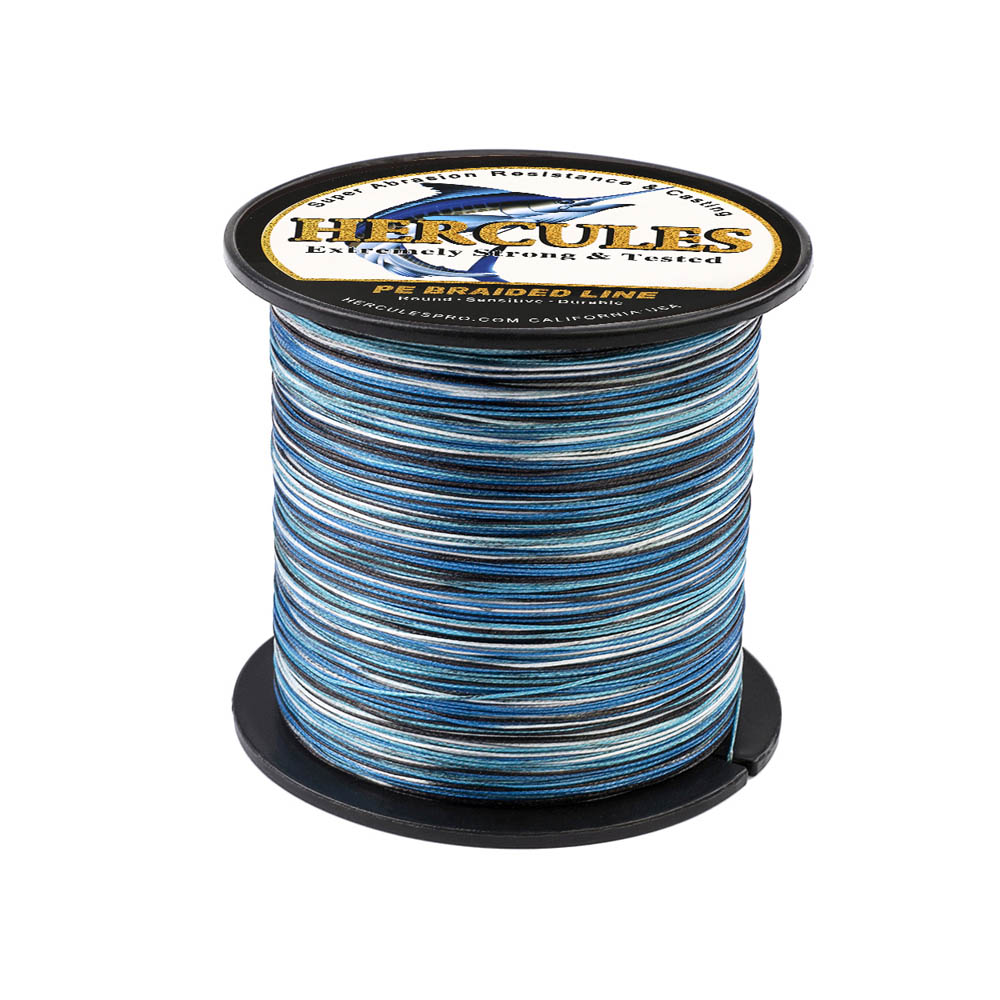 300M 328Yds Blue Camo HERCULES 8 Strands 10lbs-300lbs PE Dyneema braid Fishing Line blue camouflage braid Line HERCULES