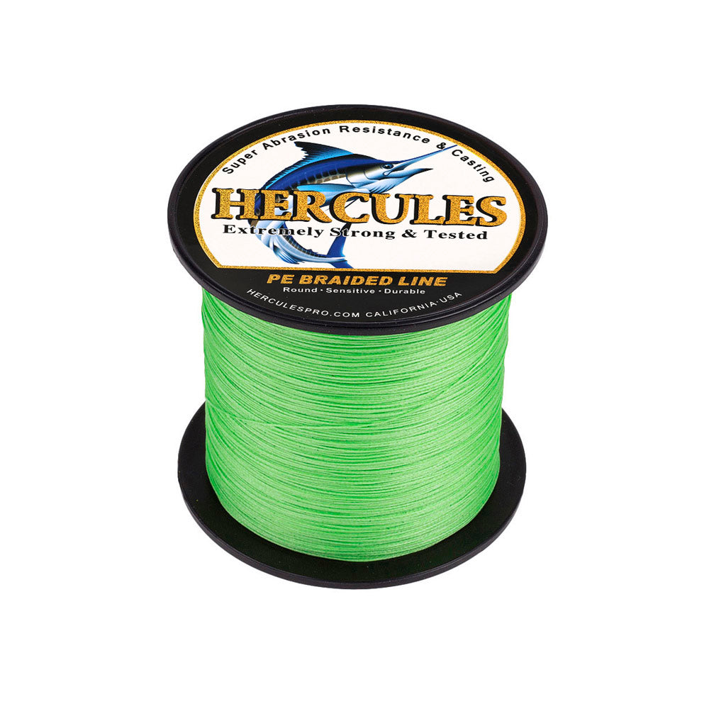 300M 328Yds Fluorescent Green 10lb-300lb HERCULES PE braid Fishing Line 8 Strands HERCULES