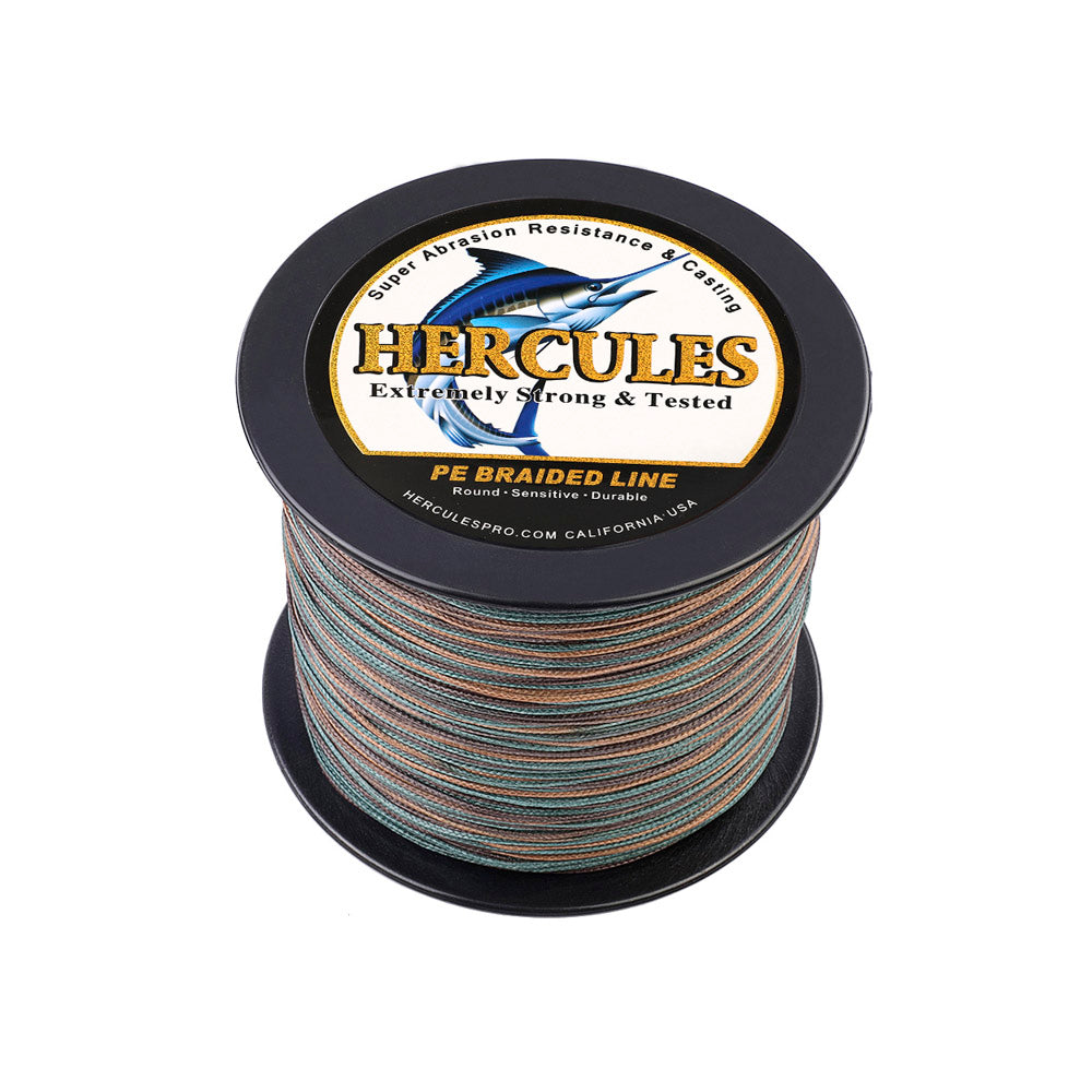 300M 328Yds Camouflage 10lb-300lb HERCULES PE Braided Fishing Line 8 Strands HERCULES