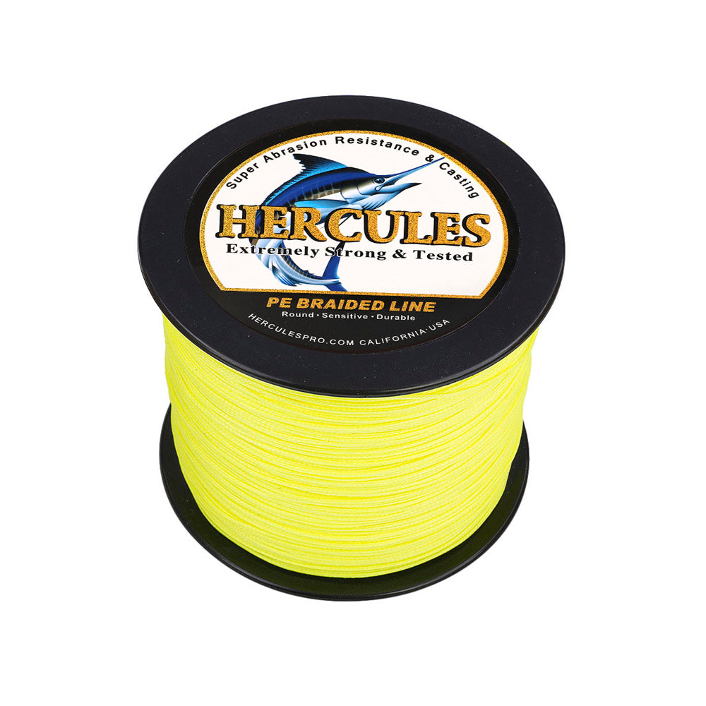300M 328Yds Fluorescent Yellow 10lb-300lb HERCULES PE Braided Fishing Line 8 Strands HERCULES