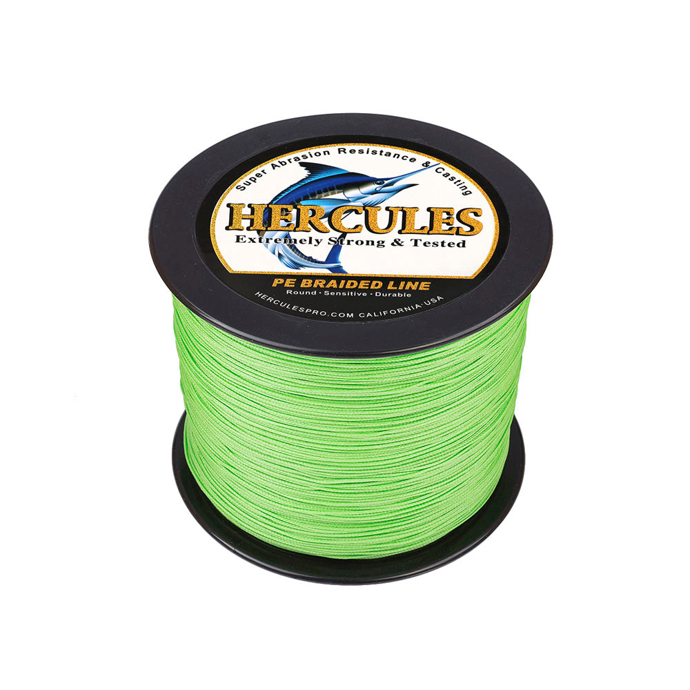 500M 547Yds Fluorescent Green 10lb-300lb HERCULES PE Braided Fishing Line 8 Strands HERCULES