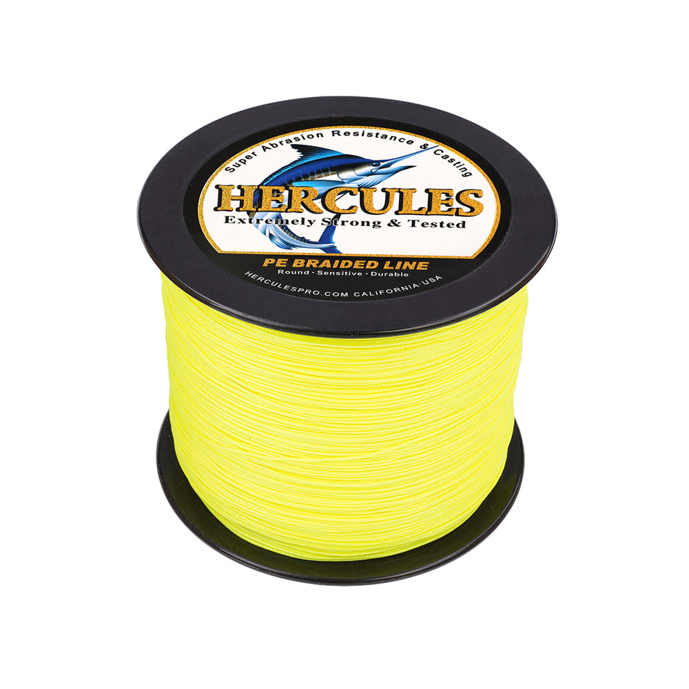500M 547Yds Fluorescent Yellow 10lb-300lb HERCULES PE braid Fishing Line 8 Strands HERCULES