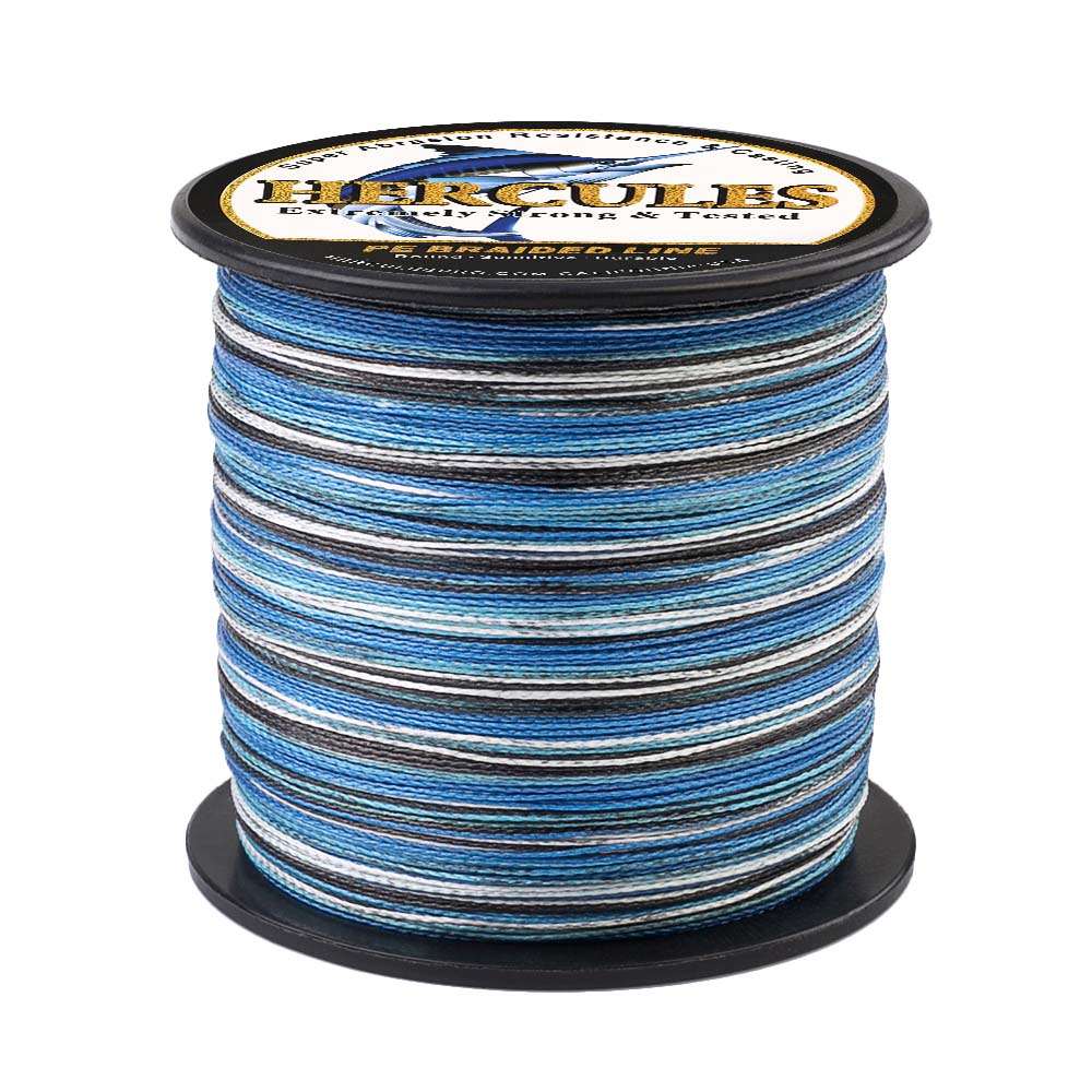 500M 547Yds Camo Blue 6lb-100lb HERCULES PE Braided Fishing Line 4 Strands HERCULES