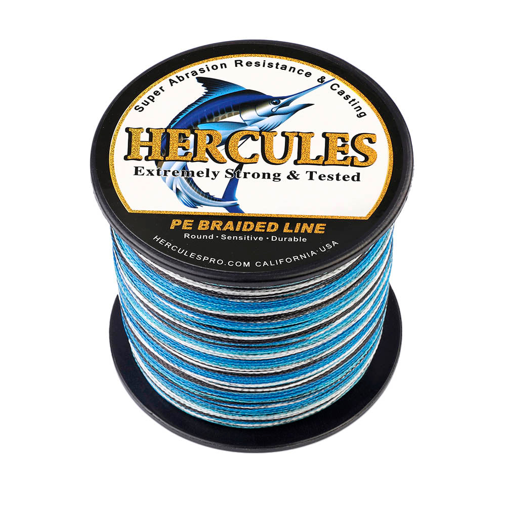 500M 547Yds Camo Blue 6lb-100lb HERCULES PE Braided Fishing Line 4 Strands HERCULES