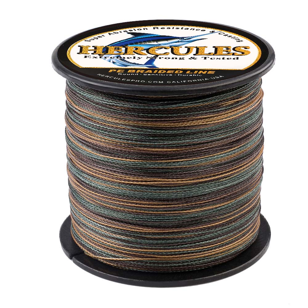 500M 547Yds Camouflage 6lb-100lb HERCULES PE Braid Fishing Line 4 Strands HERCULES