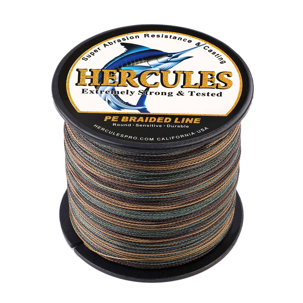 500M 547Yds Camouflage 6lb-100lb HERCULES PE Braid Fishing Line 4 Strands HERCULES