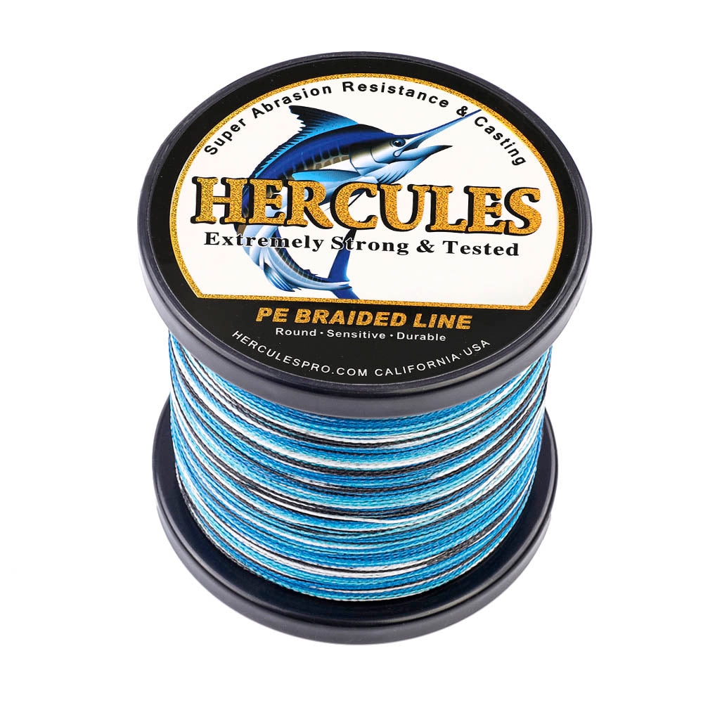 500M 547Yds Camo Blue 6lb-100lb HERCULES PE Braided Fishing Line 4 Strands HERCULES
