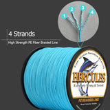 2000M 2187Yds Black 6lb-100lb HERCULES PE Braid Fishing Line 4 Strands HERCULES