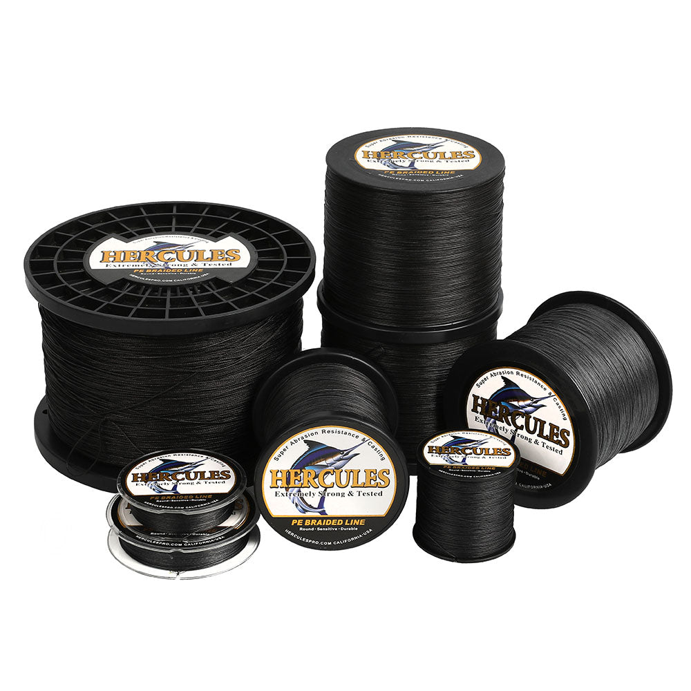1000M 1094Yds Black 10lb-300lb HERCULES PE Braided Fishing Line 8 Strands HERCULES