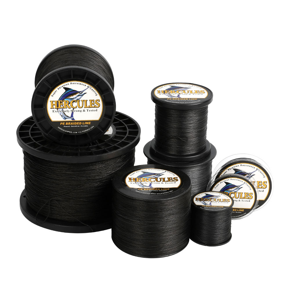 1500M 1640Yds Black 10lb-200lb HERCULES PE braid Fishing Line 8 Strands HERCULES