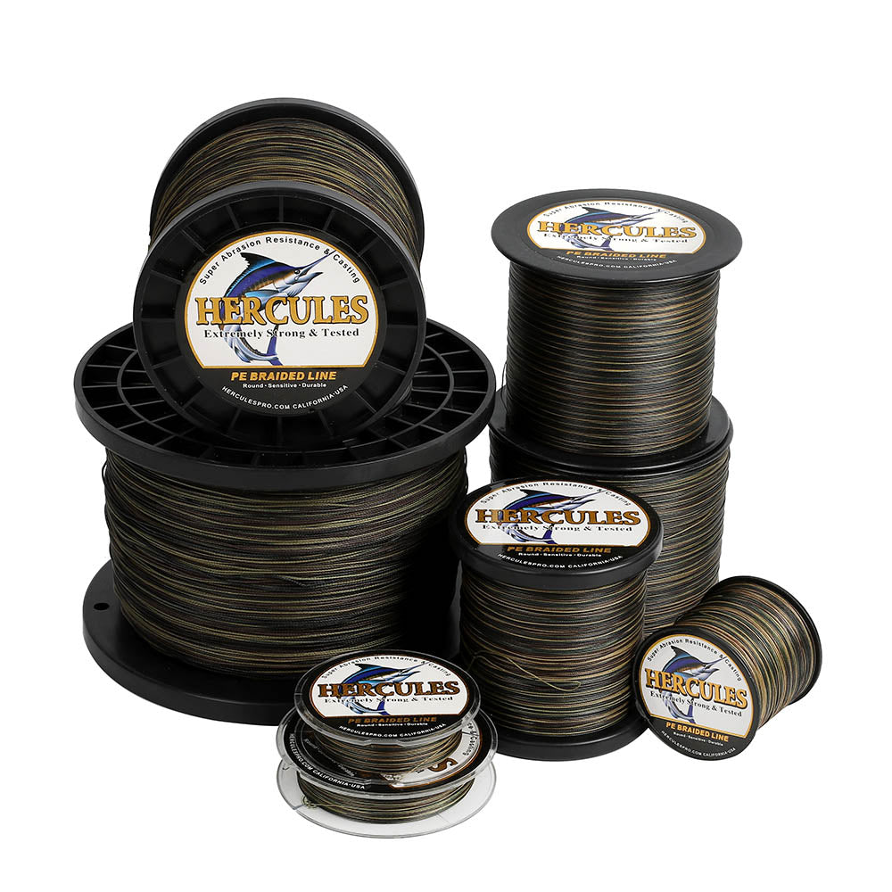 1500M 1640Yds Camouflage 10lb-200lb HERCULES PE Braided Fishing Line 8 Strands HERCULES