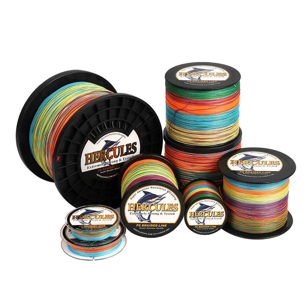 2000M 2187Yds Multicolor 10lb-200lb HERCULES PE braid Fishing Line 8 Strands HERCULES