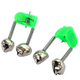 HERCULES Wingsflying 20 Pcs Fishing Rod Extra Loud Alarm Dual Alert Bell Green Silver Tone HERCULES SALE