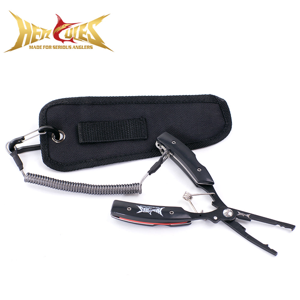 HERCULES Fishing Pliers with Sheath and Lanyard Hook Remover and Cutter With Folding Multitool(6.5") HERCULES SALE