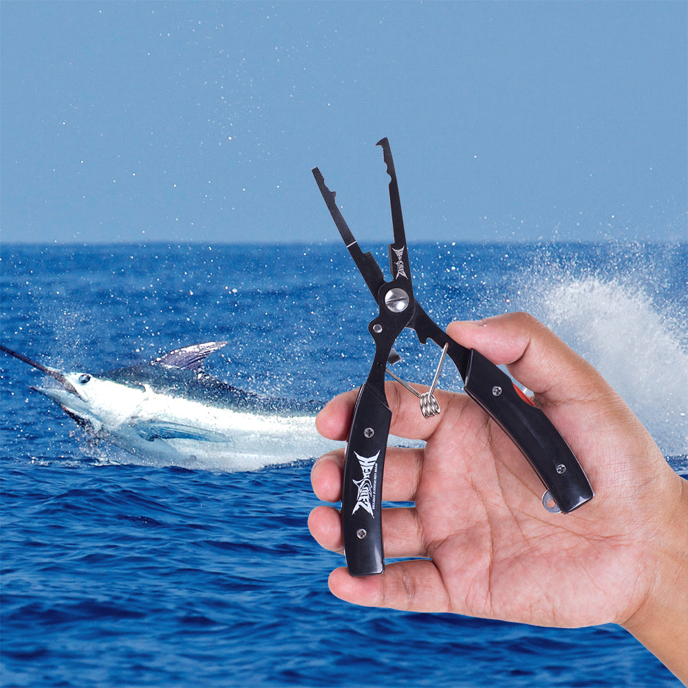 HERCULES Fishing Pliers with Sheath and Lanyard Hook Remover and Cutter With Folding Multitool(6.5") HERCULES SALE