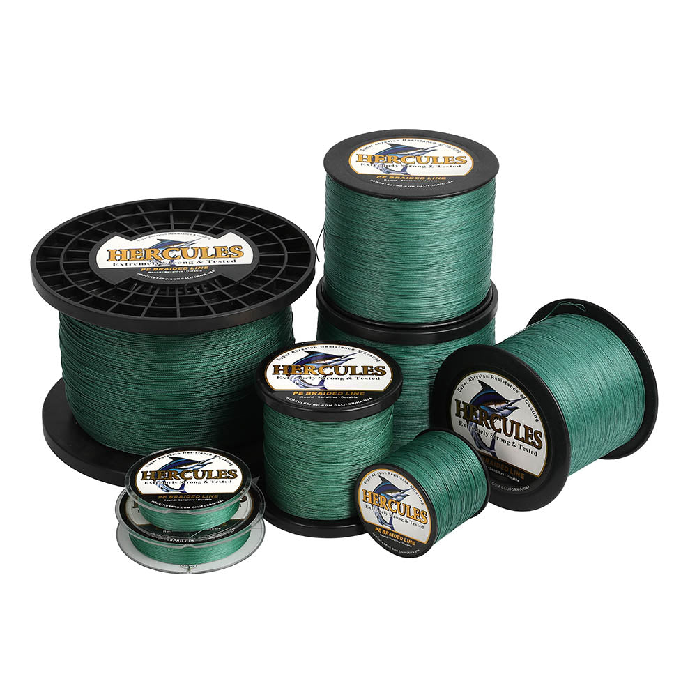 1000M 1094Yds Green 10lb-300lb HERCULES PE Braided Fishing Line 8 Strands HERCULES