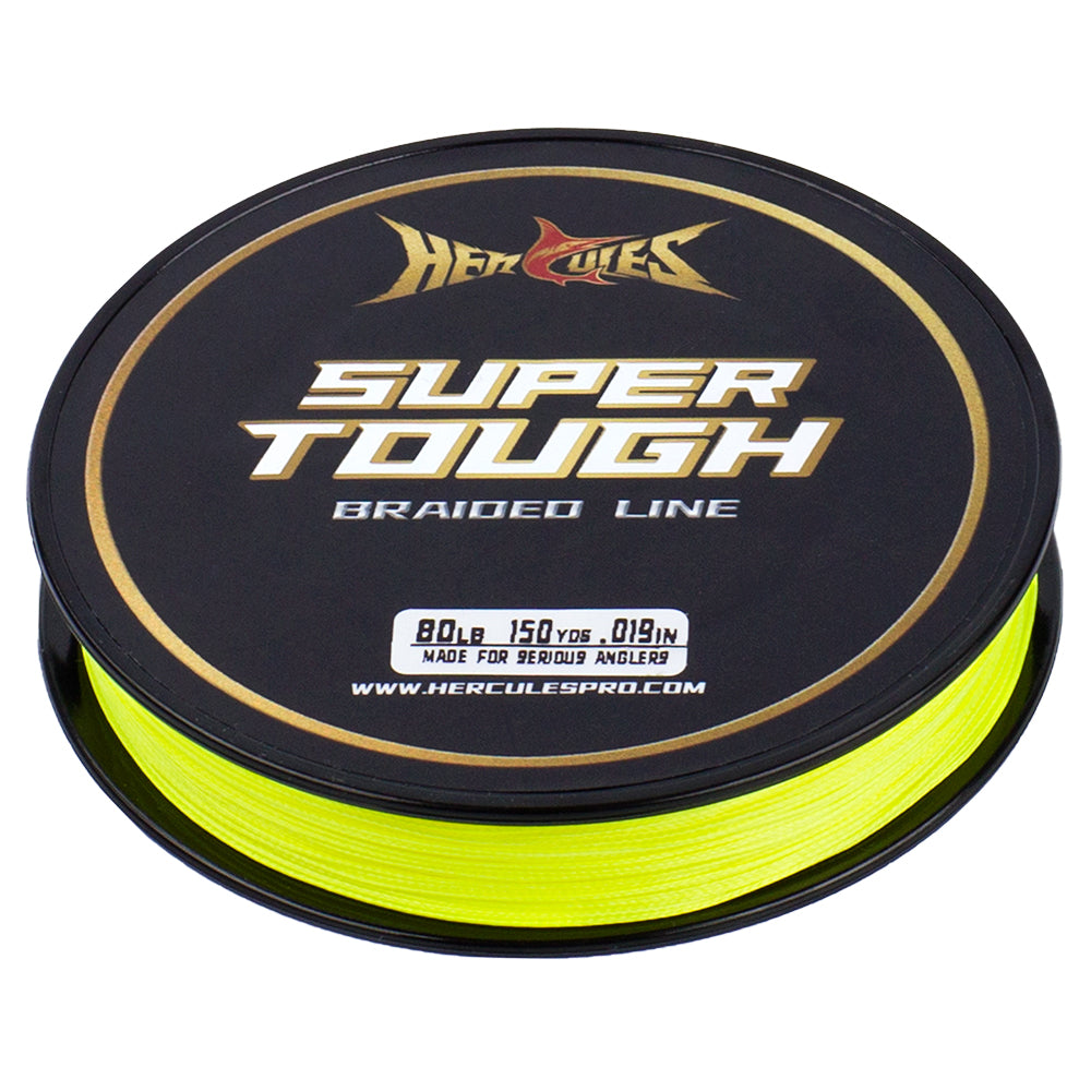 HERCULES SUPER TOUGH  Fluo Yellow Braided Fishing Line HERCULES