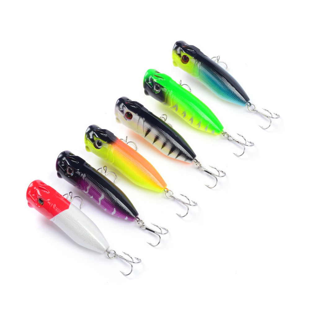 HERCULES Popper Fishing Lure 3D Eyes Wobbler Artificial Hard Bait 6PCS HERCULES SALE
