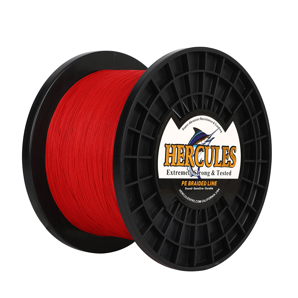 HERCULES 2000M 2187Yds Red 10lb-250lb PE Braid Fishing Line 12 Strands HERCULES