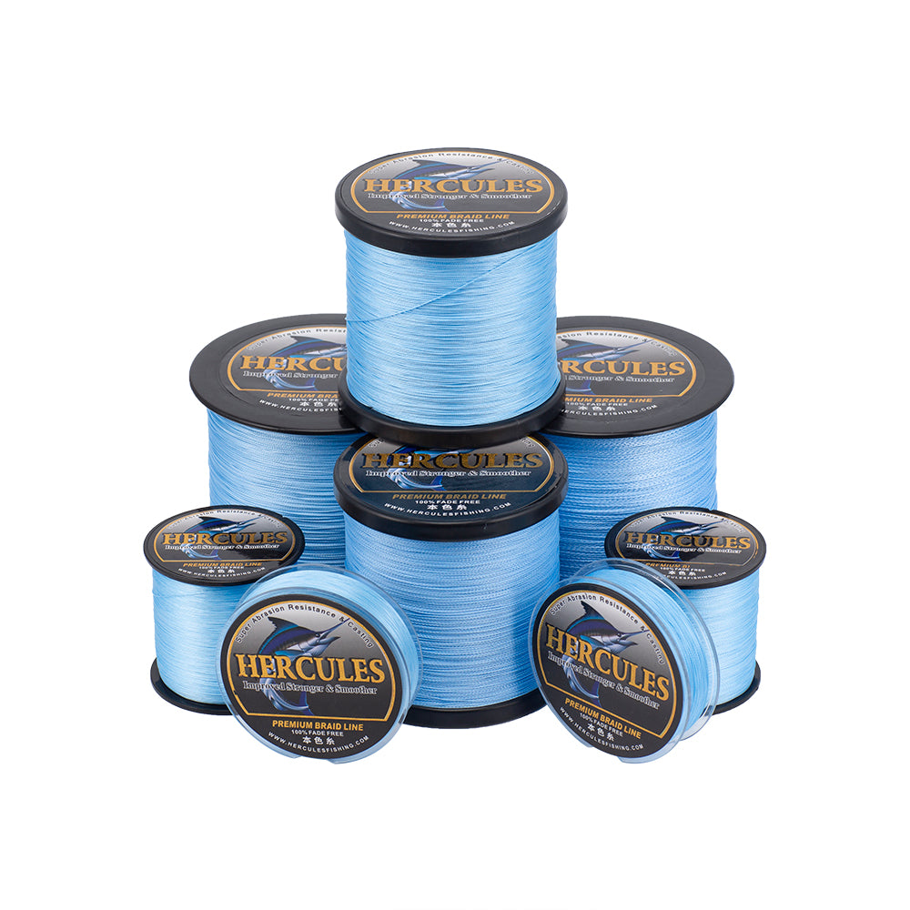 HERCULES No Fade Fishing Line Blue 8 Strands 10LB-120LB PE Braided Fishing Line HERCULES