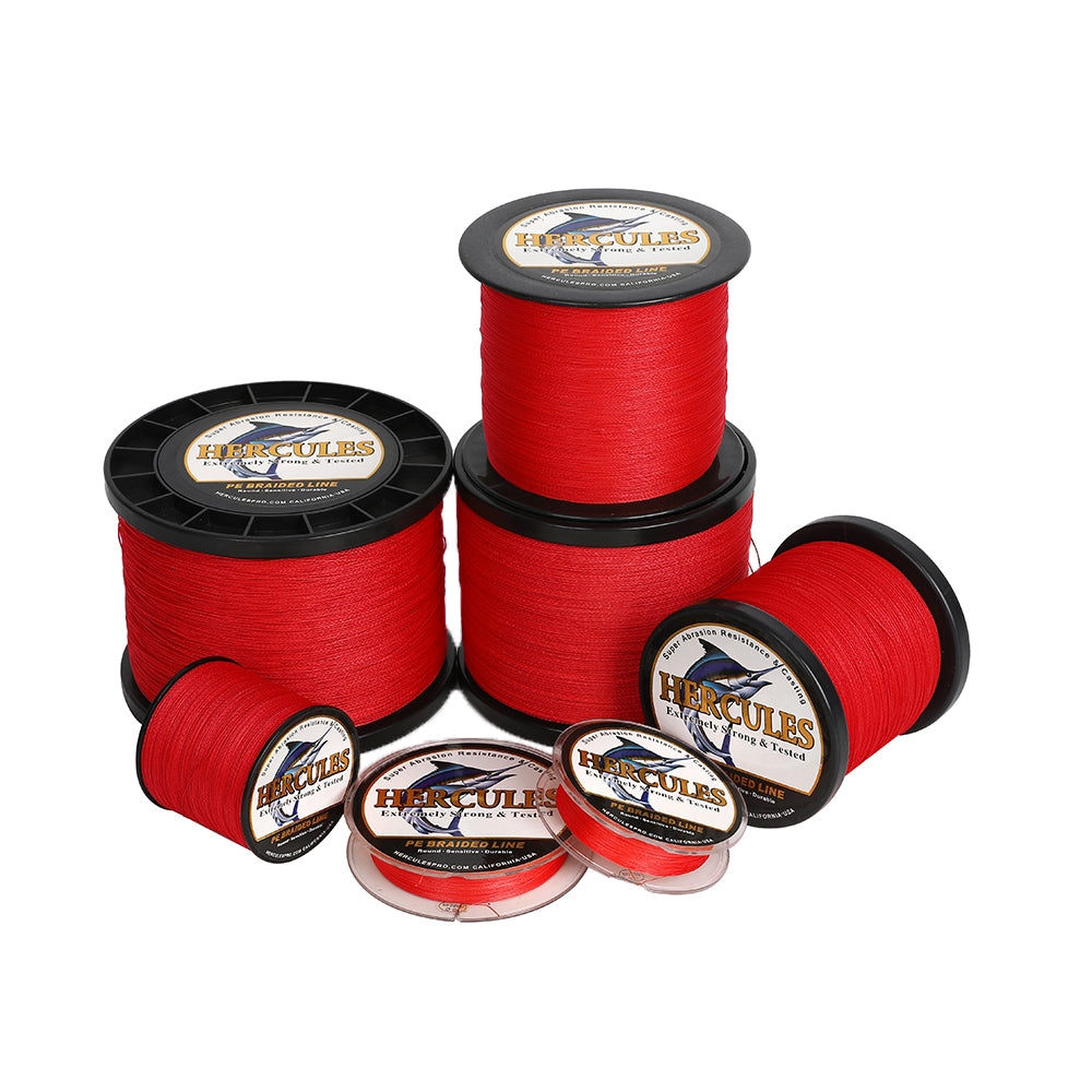 2000M 2187Yds Red 6lb-100lb HERCULES PE Braid Fishing Line 4 Strands HERCULES