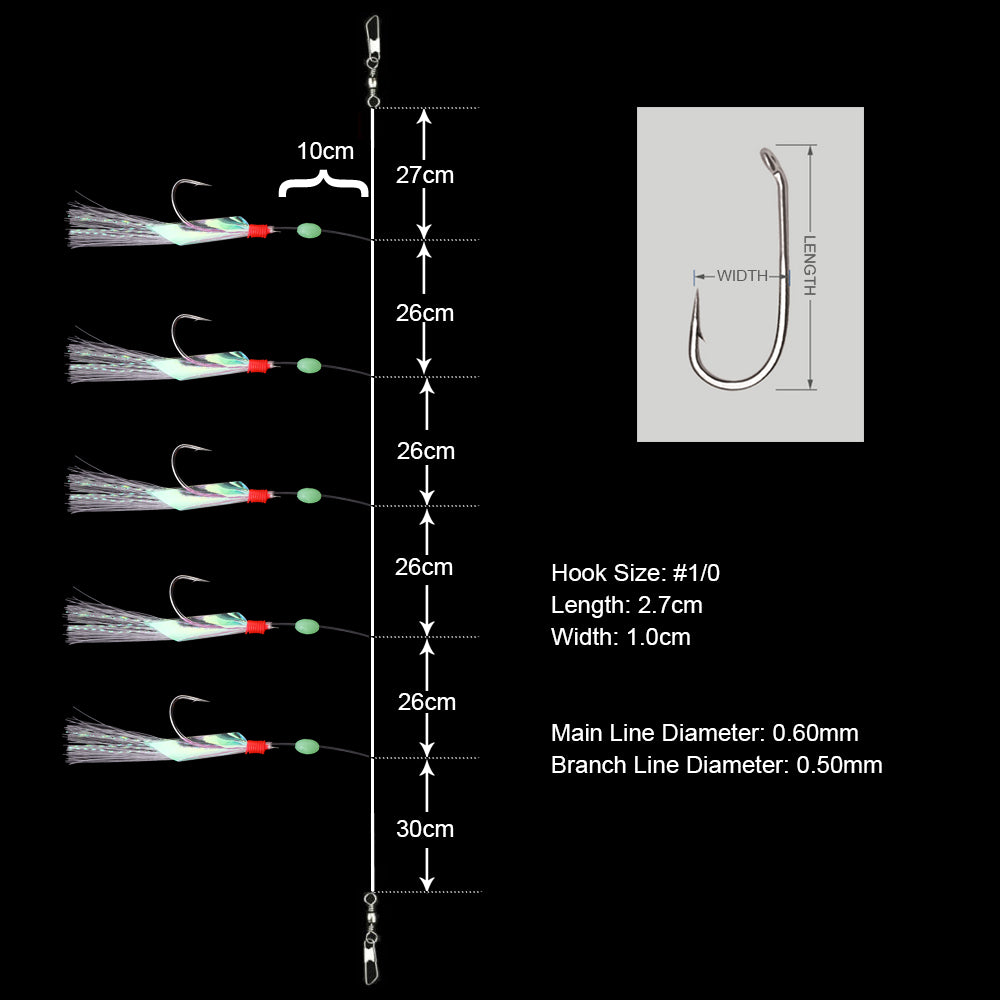 HERCULES SABIKI Lures Bait Feathers Rig Pollack Cod Freshwater Saltwater Fishing Hooks HERCULES SALE
