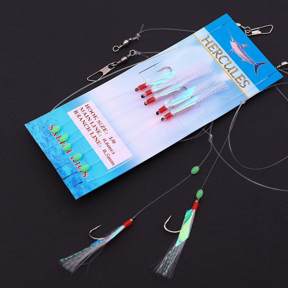 HERCULES SABIKI Lures Bait Feathers Rig Pollack Cod Freshwater Saltwater Fishing Hooks HERCULES SALE