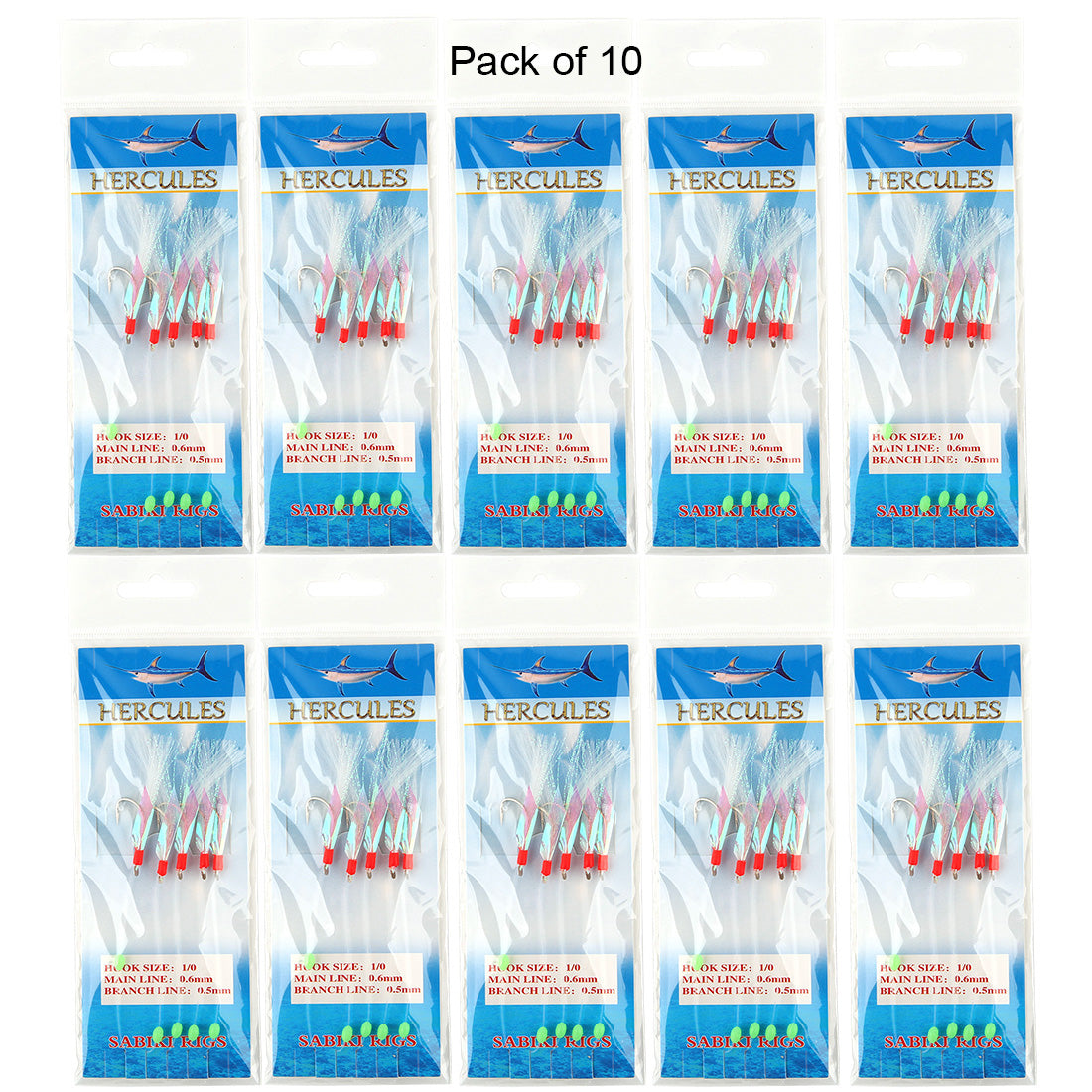 HERCULES SABIKI Lures Bait Feathers Rig Pollack Cod Freshwater Saltwater Fishing Hooks HERCULES SALE