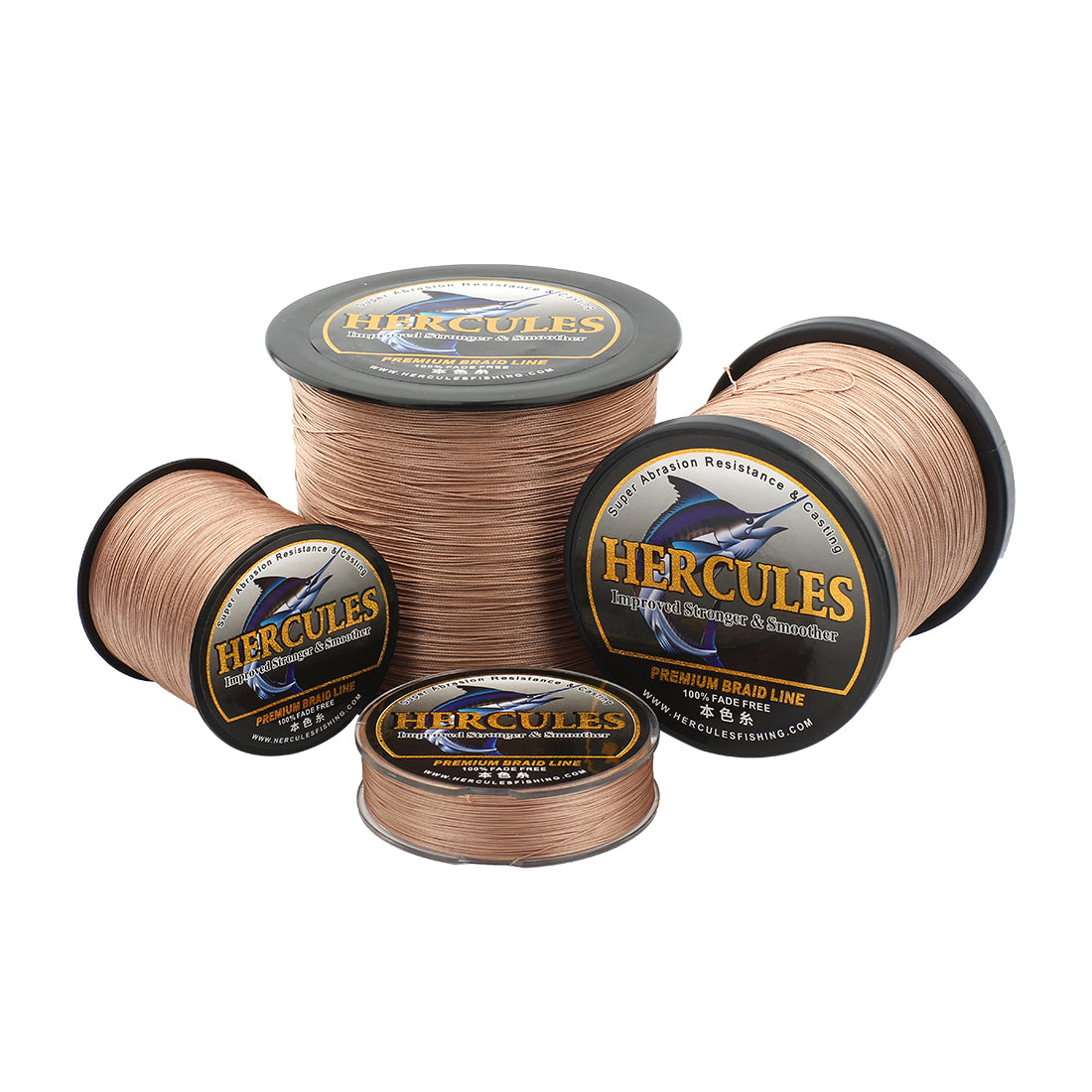 HERCULES No Fade Fishing Line Brown 8 Strands Strong PE Fishing Line 10LB-120LB Braided Fishing Lines HERCULES