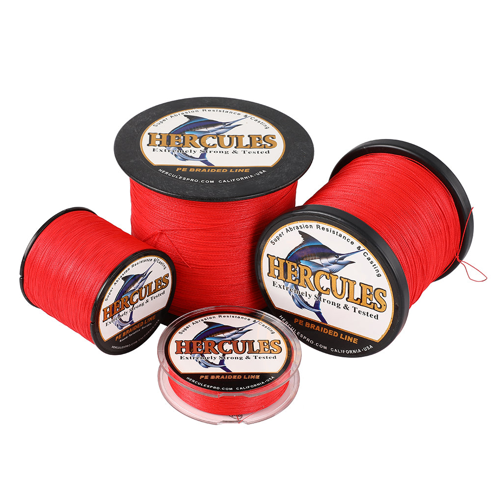 2000M 2187Yds Red 6lb-100lb HERCULES PE Braid Fishing Line 4 Strands HERCULES