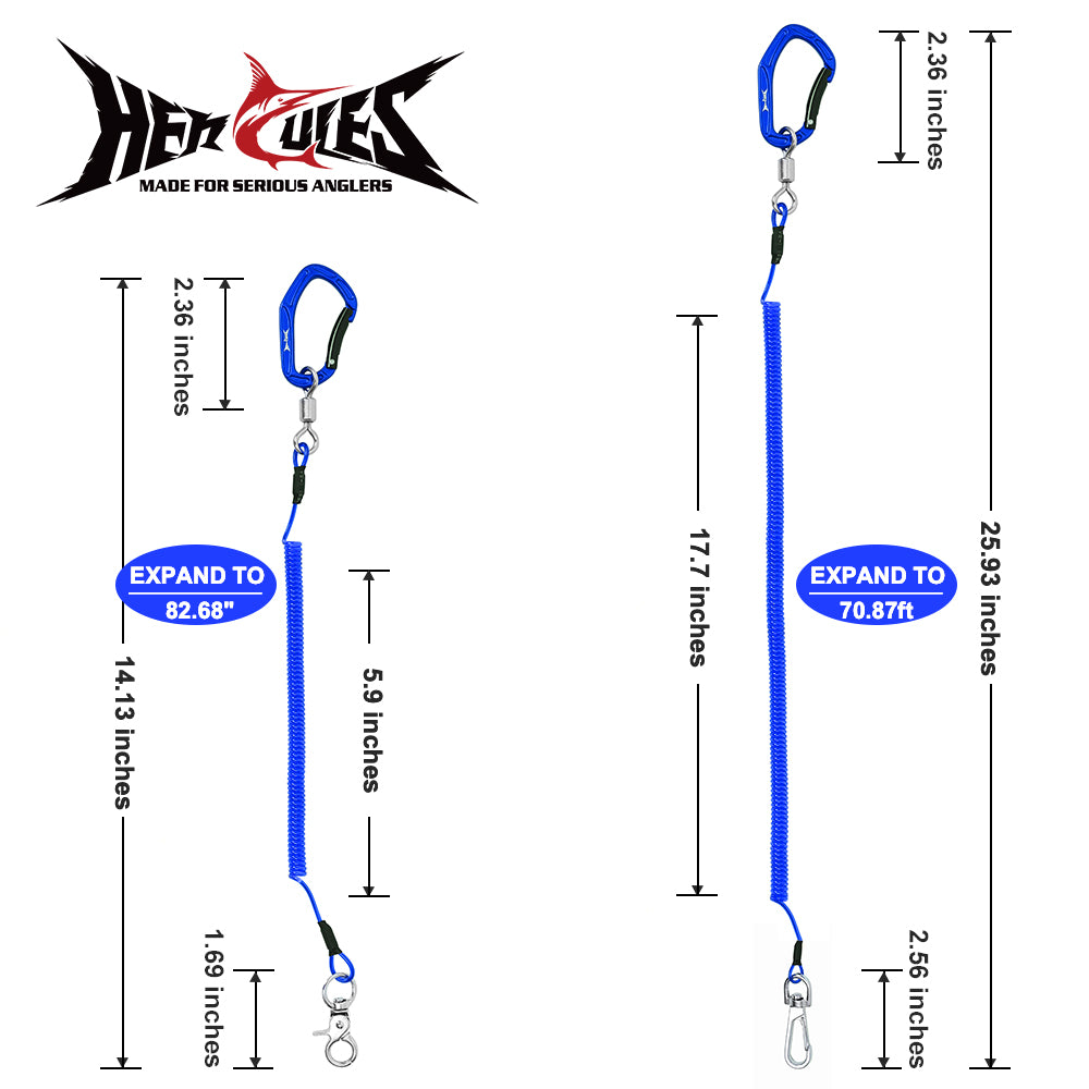 HERCULES M3LPS Heavy Duty Fishing Lanyard Pack of 2(17.7”Plus+ 5.9”) 4 Colors HERCULES SALE
