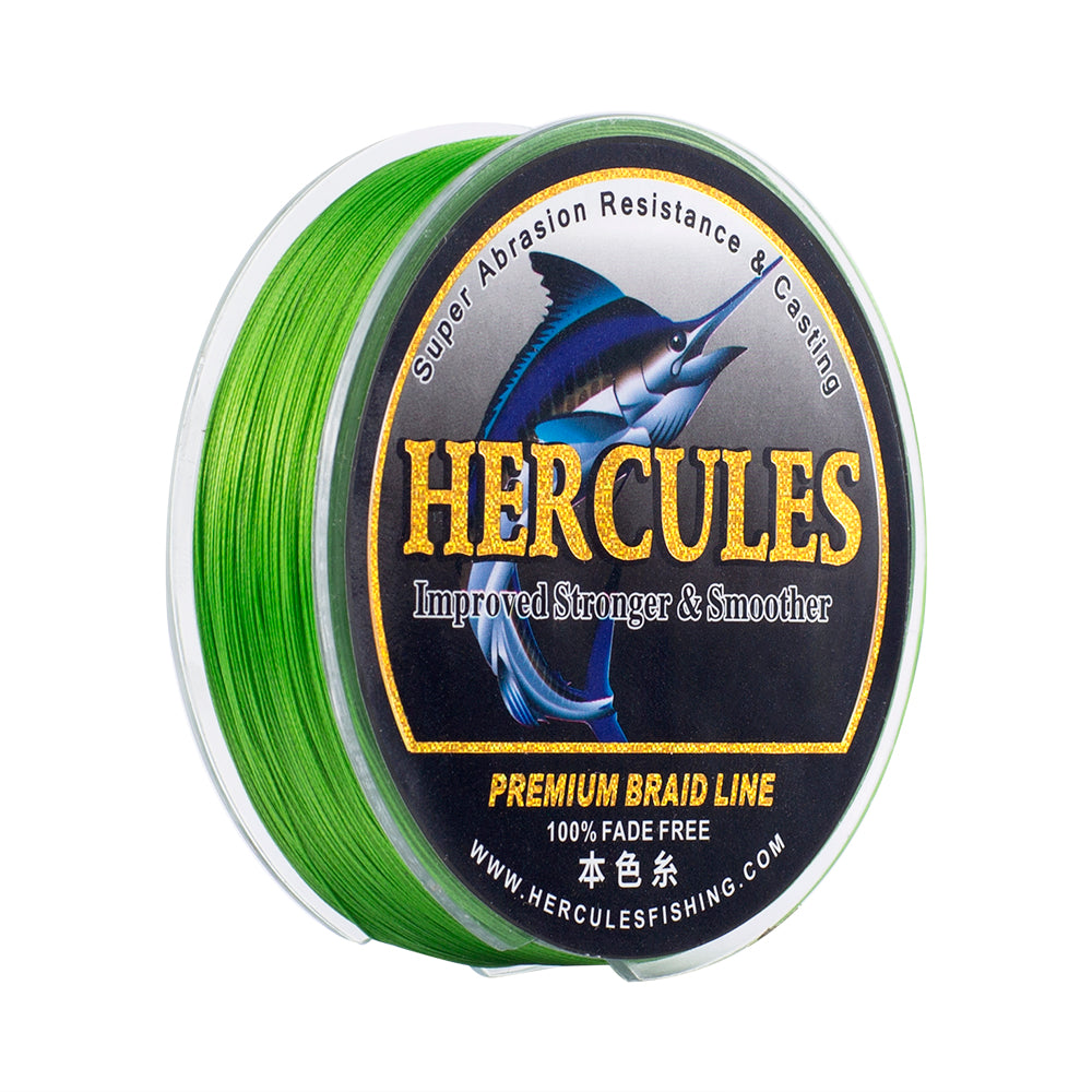 HERCULES No Fade Fishing Line Fluorescent Green 8 Strands PE Braided Fishing Line10LB-120LB HERCULES
