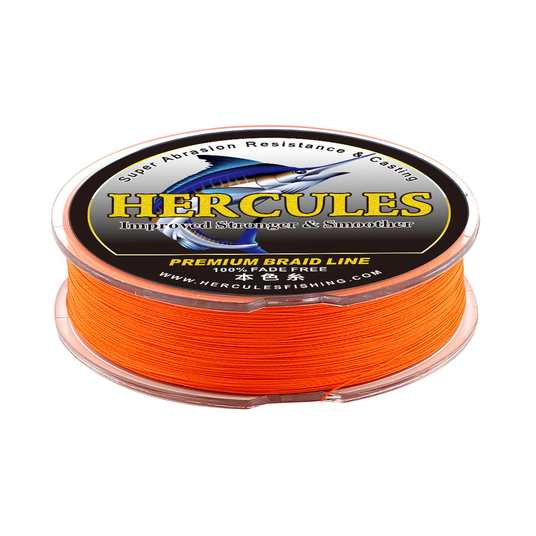 HERCULES No Fade Fishing Line Orange 4 Strands 6LB-100LB Super Strong PE Braided Fishing Line HERCULES