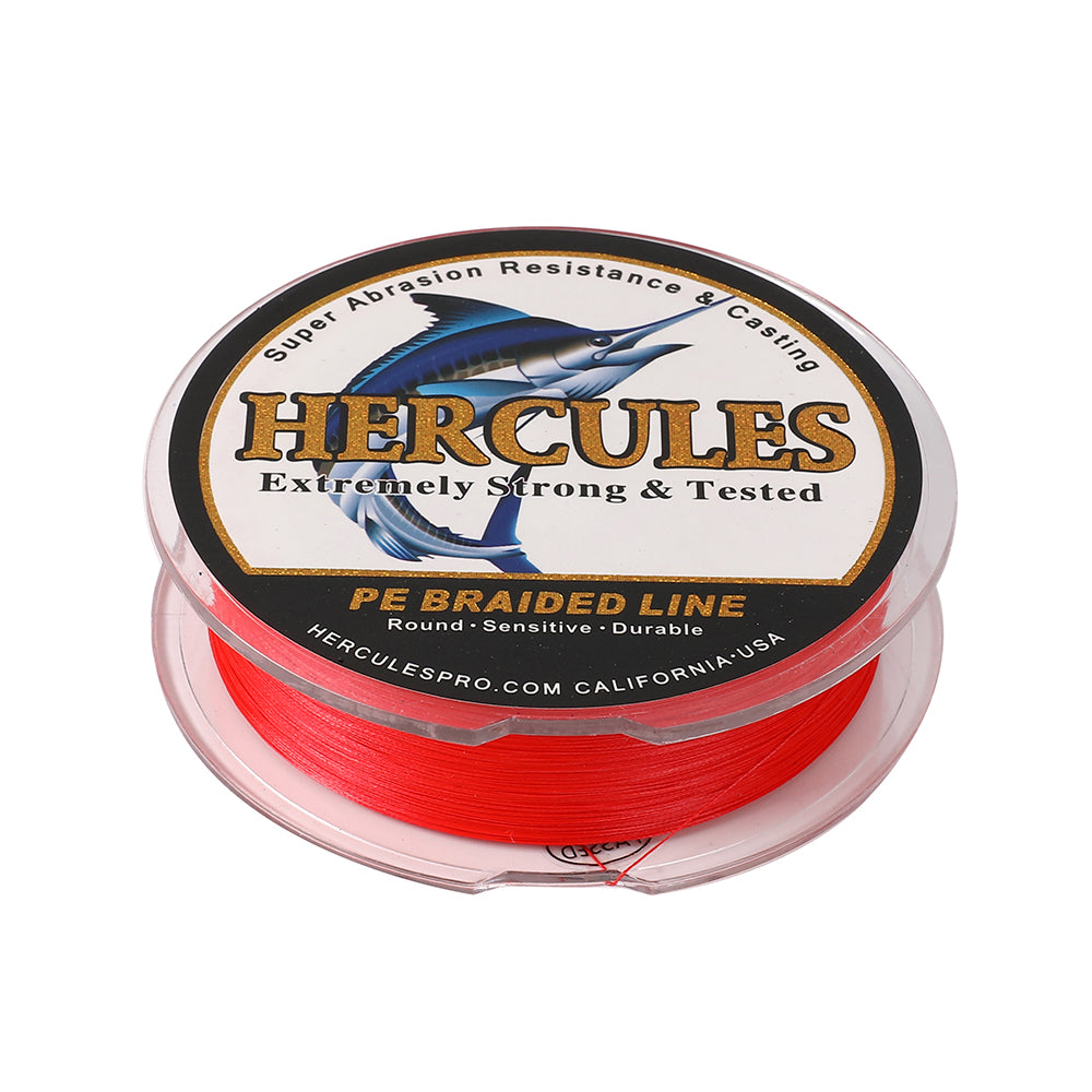 300M 328Yds Red 10lb-300lb HERCULES PE Braided Fishing Line 8 Strands HERCULES