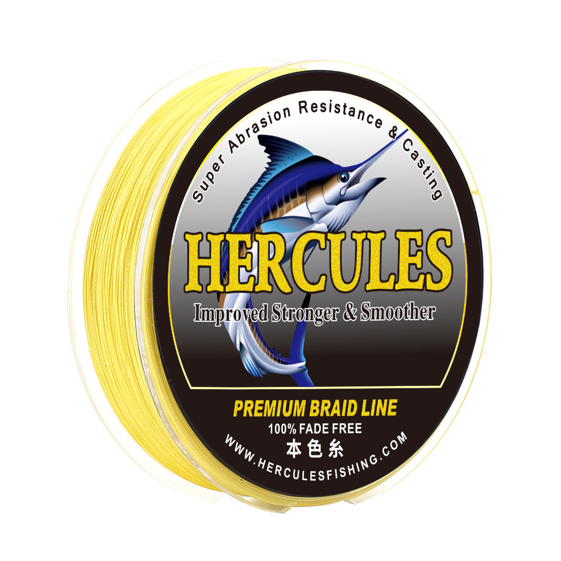 HERCULES No Fade Fishing Line Yellow 8 Strands Strong PE Fishing Line 10LB-120LB Braided Fishing Lines HERCULES