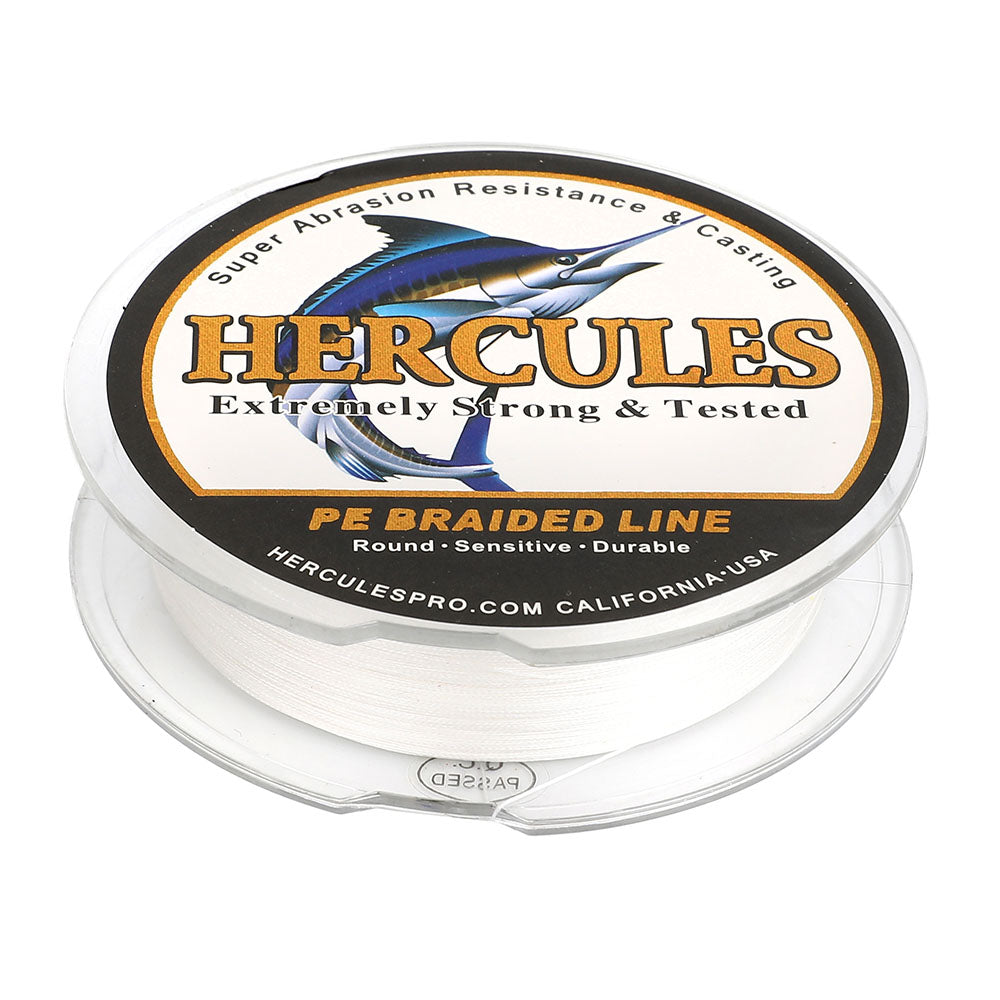 100M 109Yds White 10lb-300lb HERCULES PE Braided Fishing Line 8 Strands HERCULES