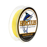 100M 109Yds Yellow 6lb-100lb HERCULES PE Braided Fishing Line 4 Strands HERCULES
