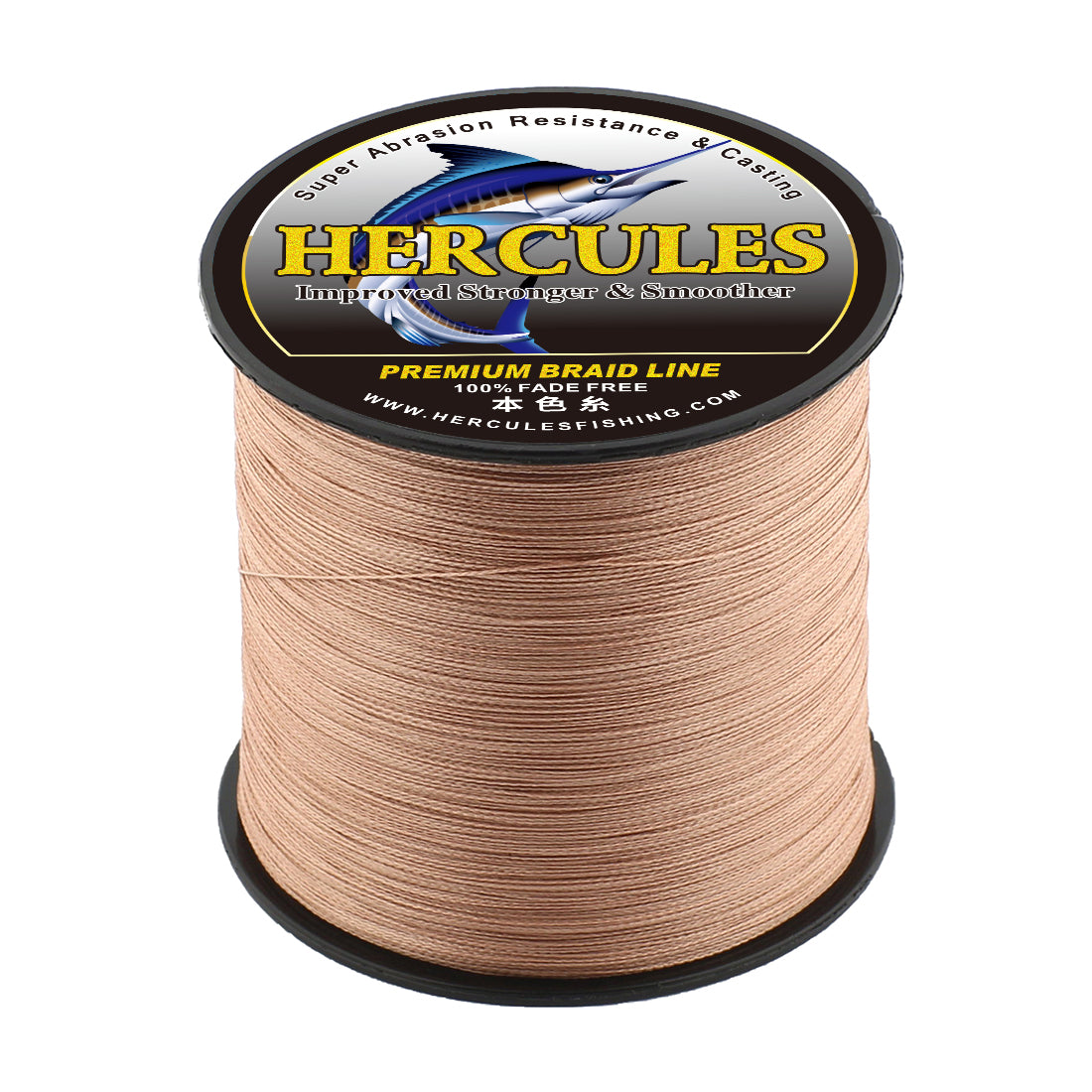 HERCULES No Fade Fishing Line Brown 4 Strands 6LB-100LB Super Strong PE Braided Fishing Line HERCULES